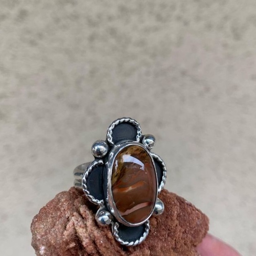 Carrasite Jasper Sterling Silver Ring - Picture 2 of 3